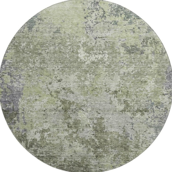 HomeRoots 8' Colorful Abstract Round Rug with UV Protection - Durable, Washable, and Perfect for Any Room! 687970