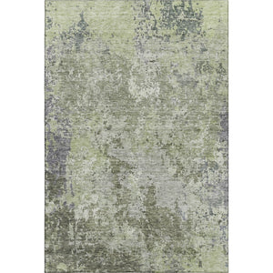 HomeRoots 10' X 14' Abstract Washable Area Rug in Green, Gray & Purple - UV Protected, Durable & Stylish Decor 687973