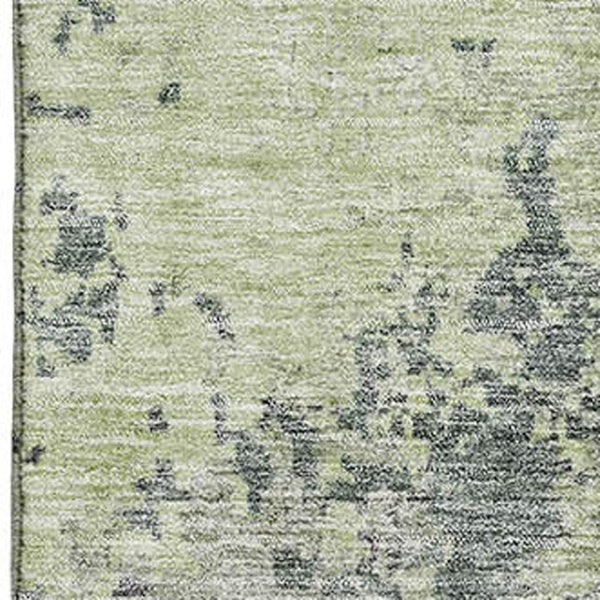HomeRoots 10' X 14' Abstract Washable Area Rug in Green, Gray & Purple - UV Protected, Durable & Stylish Decor 687973