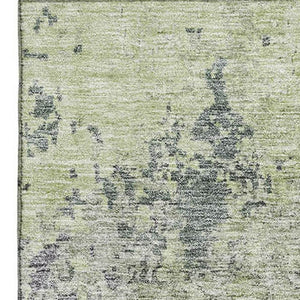 HomeRoots 10' X 14' Abstract Washable Area Rug in Green, Gray & Purple - UV Protected, Durable & Stylish Decor 687973