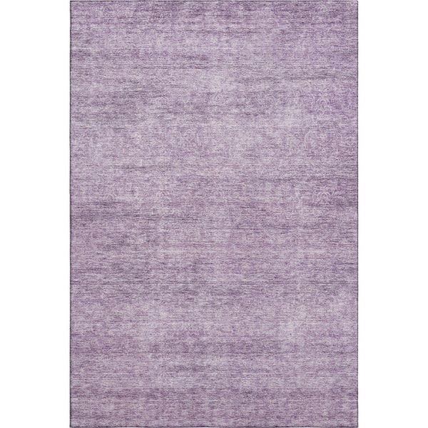 HomeRoots 9' X 12' Contemporary Lavender & Ivory Abstract Area Rug - Washable, UV-Protected, Durable Design 687978