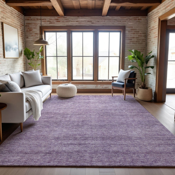 HomeRoots 10' X 14' Lavender And Ivory Abstract Area Rug - Washable, UV-Protected, Perfect for Busy Homes! 687979