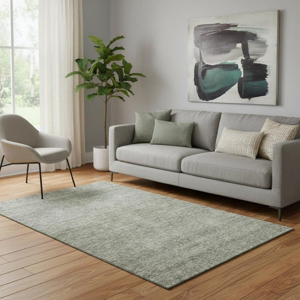 HomeRoots 5' X 8' Sage and Beige Abstract Area Rug - Washable, Durable, UV-Protected for Modern Living Spaces 687981