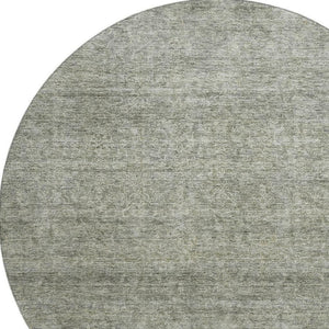HomeRoots 8' Sage and Beige Abstract Round Rug – Washable, Stain-Resistant, and UV Protected for All Spaces 687982