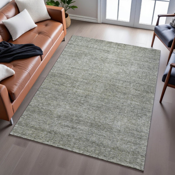 HomeRoots 9' X 12' Sage and Beige Abstract Area Rug - Washable, UV-Protected, Durable for High-Traffic Homes 687984