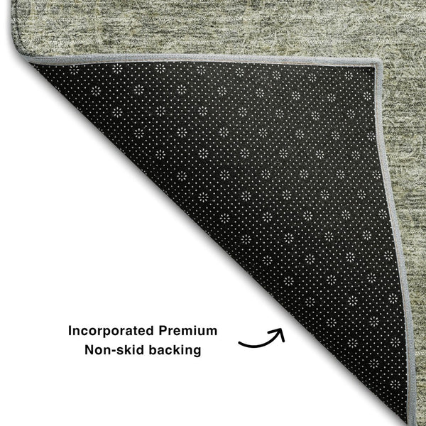 HomeRoots 10' X 14' Sage & Beige Abstract Area Rug – Washable, UV-Protected, Stylish & Durable for Any Space 687985