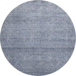 HomeRoots 8' Sky Blue and Beige Abstract Round Rug – Washable, UV-Protected, Durable Design for Modern Spaces 687994