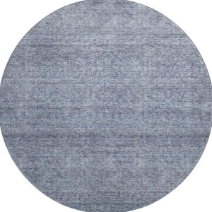 HomeRoots 8' Sky Blue and Beige Abstract Round Rug – Washable, UV-Protected, Durable Design for Modern Spaces 687994