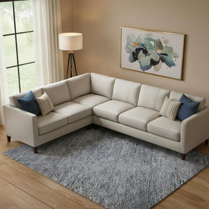 HomeRoots 10' Sky Blue & Beige Abstract Area Rug – Washable, UV Protected, Durable for High-Traffic Homes 687997
