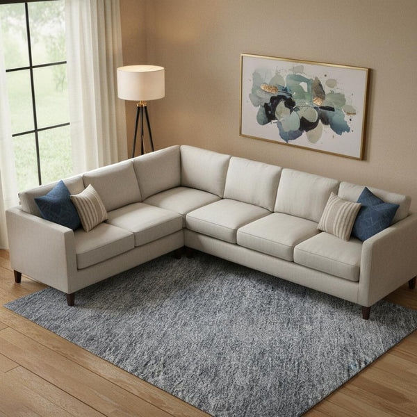 HomeRoots 10' Sky Blue & Beige Abstract Area Rug – Washable, UV Protected, Durable for High-Traffic Homes 687997