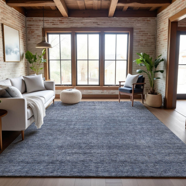 HomeRoots 10' Sky Blue & Beige Abstract Area Rug – Washable, UV Protected, Durable for High-Traffic Homes 687997