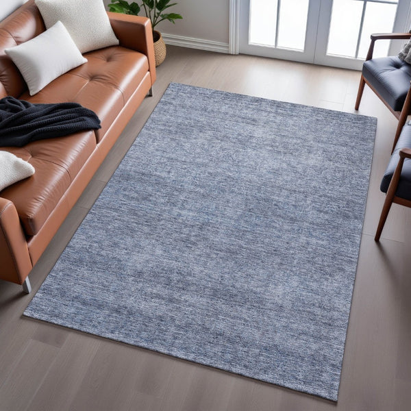 HomeRoots 10' Sky Blue & Beige Abstract Area Rug – Washable, UV Protected, Durable for High-Traffic Homes 687997