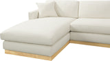 Johanna Cream Linen Textured Fabric 3-Piece Sectional 687Cream-Sectional Meridian Furniture