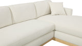 Johanna Cream Linen Textured Fabric 3-Piece Sectional 687Cream-Sectional Meridian Furniture