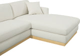 Johanna Cream Linen Textured Fabric 3-Piece Sectional 687Cream-Sectional Meridian Furniture