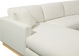 Johanna Cream Linen Textured Fabric 3-Piece Sectional 687Cream-Sectional Meridian Furniture