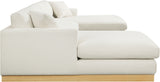 Johanna Cream Linen Textured Fabric 3-Piece Sectional 687Cream-Sectional Meridian Furniture