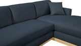 Johanna Navy Linen Textured Fabric 3-Piece Sectional 687Navy-Sectional Meridian Furniture