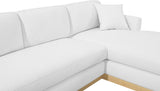 Johanna White Linen Textured Fabric 3-Piece Sectional 687White-Sectional Meridian Furniture