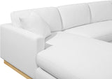 Johanna White Linen Textured Fabric 3-Piece Sectional 687White-Sectional Meridian Furniture