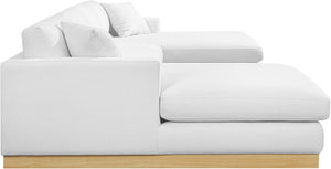 Johanna White Linen Textured Fabric 3-Piece Sectional 687White-Sectional Meridian Furniture