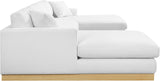 Johanna White Linen Textured Fabric 3-Piece Sectional 687White-Sectional Meridian Furniture