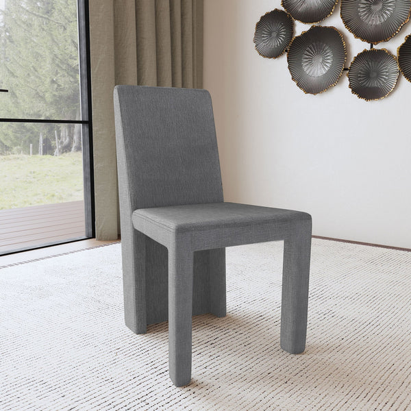 English Elm Santa Cruz Grey Velvet Upholstered Dining Side Chair Set of 2 — Modern Sculpted Lines, Soft Durable Fabric, 35" High Elegance B062P299854