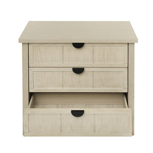 English Elm 3 Drawer Cabinet - Elegant Farmhouse Storage Solution For Bedroom, Living Room, Or Study Decor W688P225267