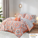 Madison Park Essentials Serenity Global Inspired 9 Piece Comforter Set with Cotton Bed Sheets MPE10-208 Coral