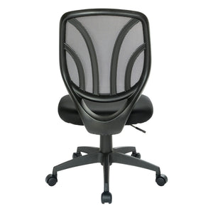 OSP Home Furnishings Screen Mesh Armless Task Chair with Lumbar Support for Home Office Productivity EM69200PN-3M