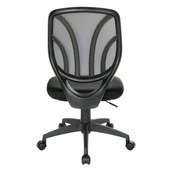 OSP Home Furnishings Screen Mesh Armless Task Chair with Lumbar Support for Home Office Productivity EM69200PN-3M