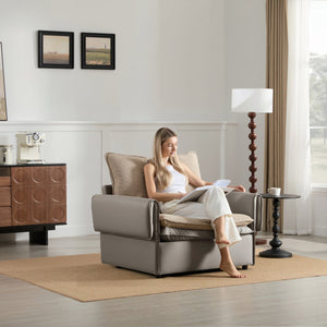English Elm Modern Oversized Armchair - Stylish Accent Chair With Dual-Sided Upholstery For Living Spaces W2997P294039
