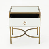 Christopher Knight Home® - Noble House - Siryen Modern Mirror Finished Side Table with Gold Iron Accents