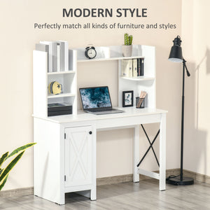 English Elm Homcom Farmhouse Computer Desk With Hutch & Cabinet – Stylish Storage For Home Office & Study Space W2225P217268