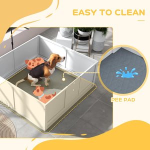 English Elm Pawhut Whelping Box with Pig Rail Retractable Light Stand and Adjustable Door W2225P173799