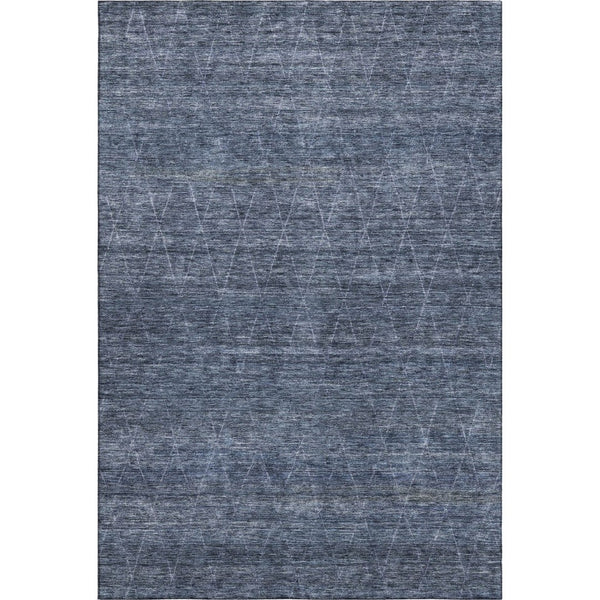 HomeRoots 10' X 14' Stylish Navy Blue & Beige Geometric Area Rug - Washable, UV Protected, Stain Resistant! 688015