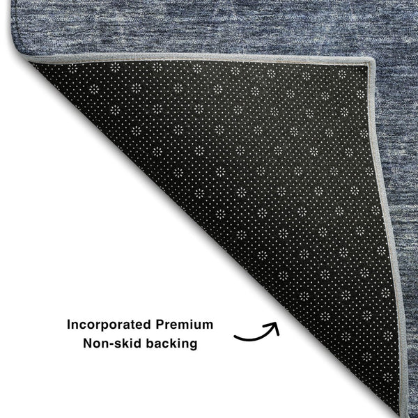 HomeRoots 10' X 14' Stylish Navy Blue & Beige Geometric Area Rug - Washable, UV Protected, Stain Resistant! 688015