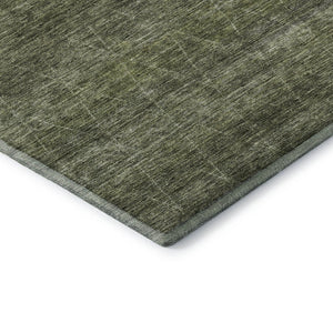 HomeRoots 9' X 12' Olive Green & Gray Geometric Area Rug - Washable, UV Protected, Stylish & Durable Design 688020