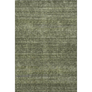 HomeRoots 9' X 12' Olive Green & Gray Geometric Area Rug - Washable, UV Protected, Stylish & Durable Design 688020