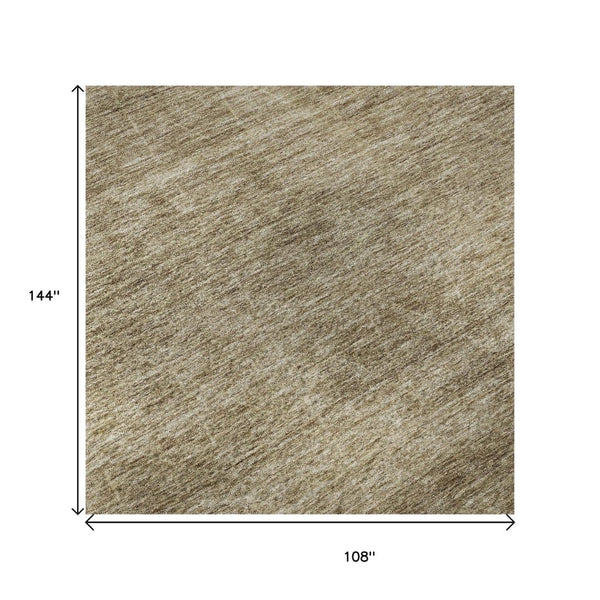 HomeRoots 9' X 12' Stylish Wheat & Beige Geometric Washable Area Rug with UV Protection for Modern Homes 688026