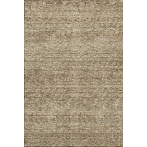 HomeRoots 10' X 14' Wheat and Beige Geometric Area Rug - Washable, UV-Protected, Family-Friendly Design 688027