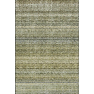 HomeRoots 8' X 10' Stylish Artichoke Green Striped Area Rug - Washable, Stain Resistant, UV Protected Design 688037