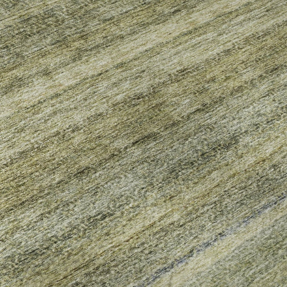 HomeRoots 8' X 10' Stylish Artichoke Green Striped Area Rug - Washable, Stain Resistant, UV Protected Design 688037