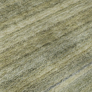 HomeRoots 8' X 10' Stylish Artichoke Green Striped Area Rug - Washable, Stain Resistant, UV Protected Design 688037