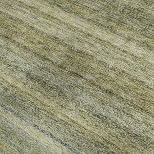 HomeRoots 8' X 10' Stylish Artichoke Green Striped Area Rug - Washable, Stain Resistant, UV Protected Design 688037