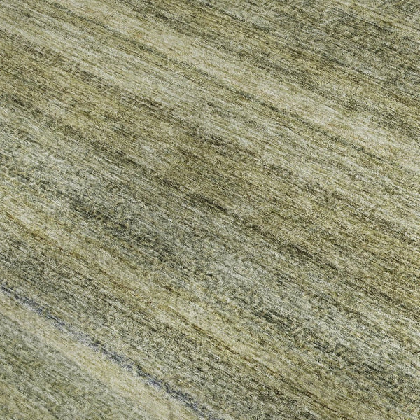 HomeRoots 8' X 10' Stylish Artichoke Green Striped Area Rug - Washable, Stain Resistant, UV Protected Design 688037