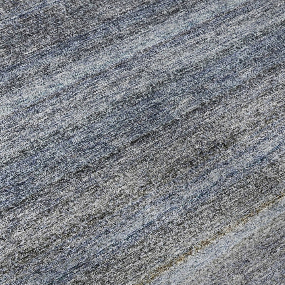 HomeRoots 8' X 10' Stylish Blue and Gray Striped Washable Area Rug with UV Protection for Home and Patio 688043