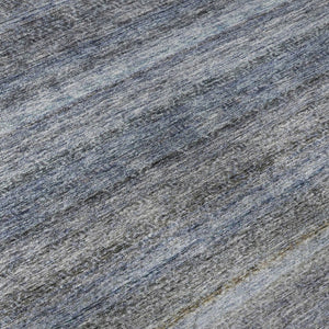 HomeRoots 10' Blue and Gray Striped Washable Area Rug – Durable, Stain-Resistant with UV Protection for Homes 688045