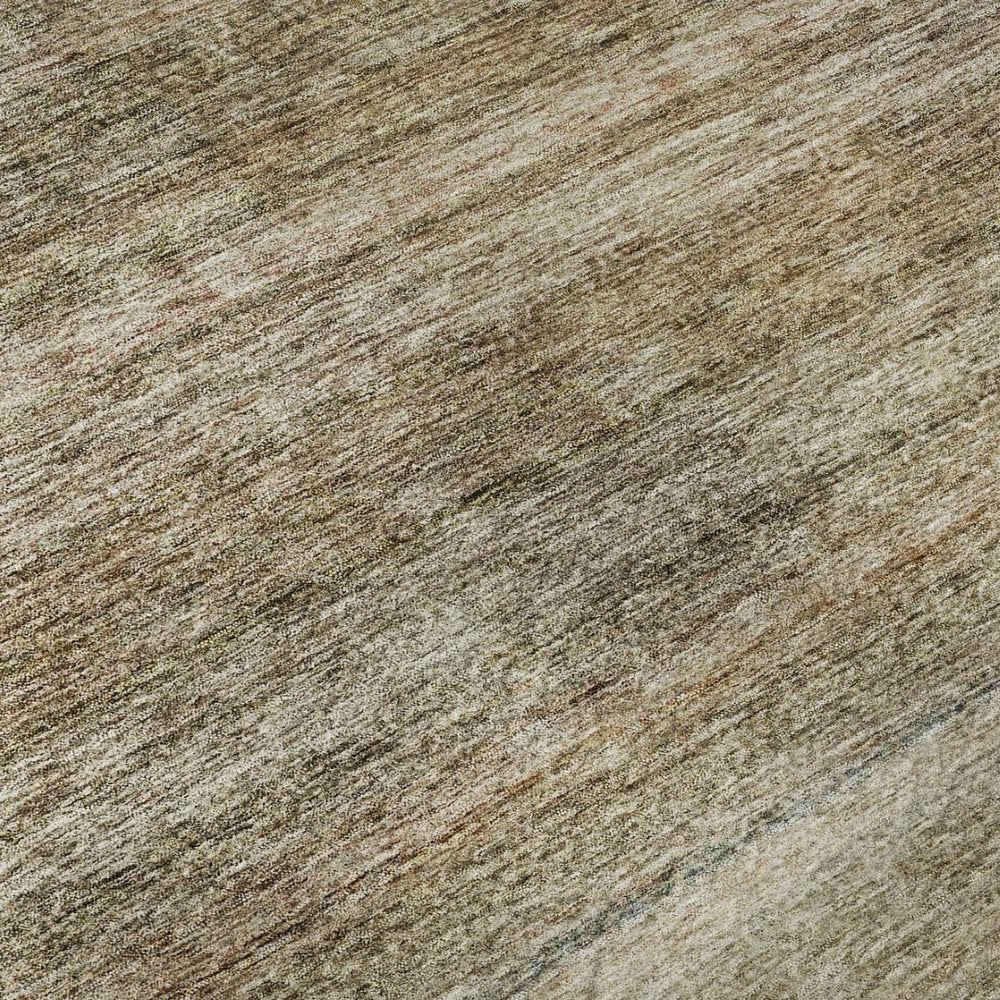 HomeRoots 5' Copper Gray & Beige Striped Washable Area Rug - UV Protected, Stain Resistant, Durable Design 688047