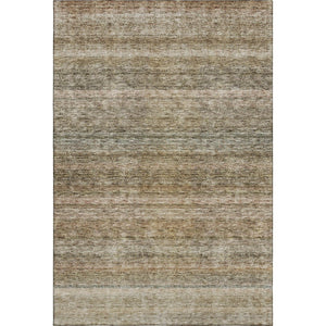 HomeRoots 10' Copper Gray and Beige Striped Washable Area Rug - Durable, Stain-Resistant, UV Protection! 688051